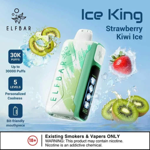 ELF BAR ICE KING 30,000 Puffs – Strawberry Kiwi Ice