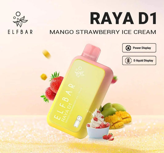 ELF BAR RAYA D1 – Mango Strawberry Ice Cream (13,000 Puffs)