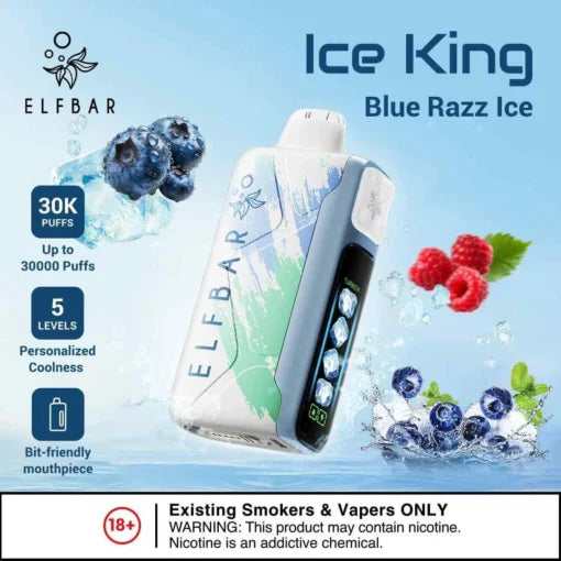 ELFBAR ICE KING 30,000 Puffs - Blue Razz Ice
